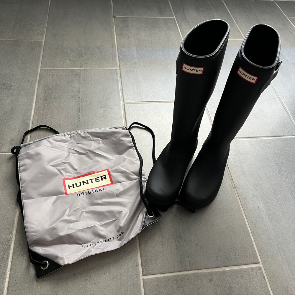 Hunter Boots Original Stripe Tall Boots NWOT
